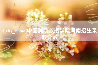 许昌中国消防救援学院河南招生录取分数