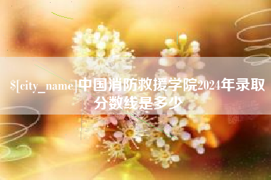 许昌中国消防救援学院2024年录取分数线是多少