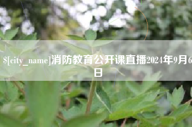 许昌消防教育公开课直播2024年9月6日
