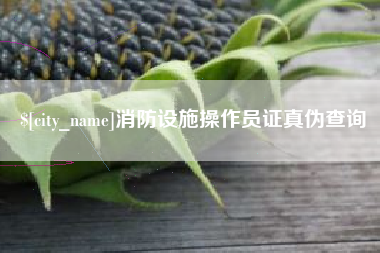 许昌消防设施操作员证真伪查询