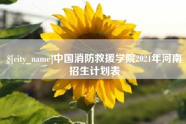 许昌中国消防救援学院2021年河南招生计划表