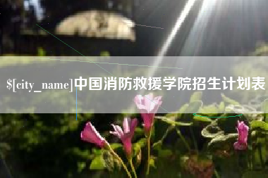 许昌中国消防救援学院招生计划表
